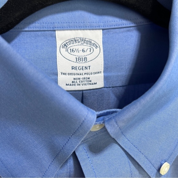 Brooks Brothers 16 1/2-6-7. 1818 Regent Non-Iron All Cotton Dress Shirt - Picture 4 of 5
